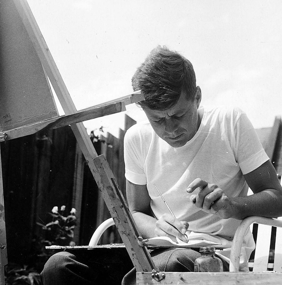 JFK Wearing a t-shirt