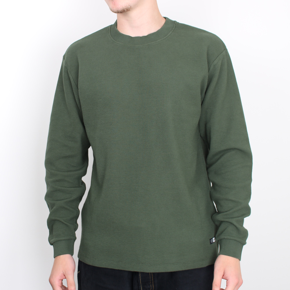 Edwin Kombu Green Waffle Dizzy Long Sleeved T-Shirt