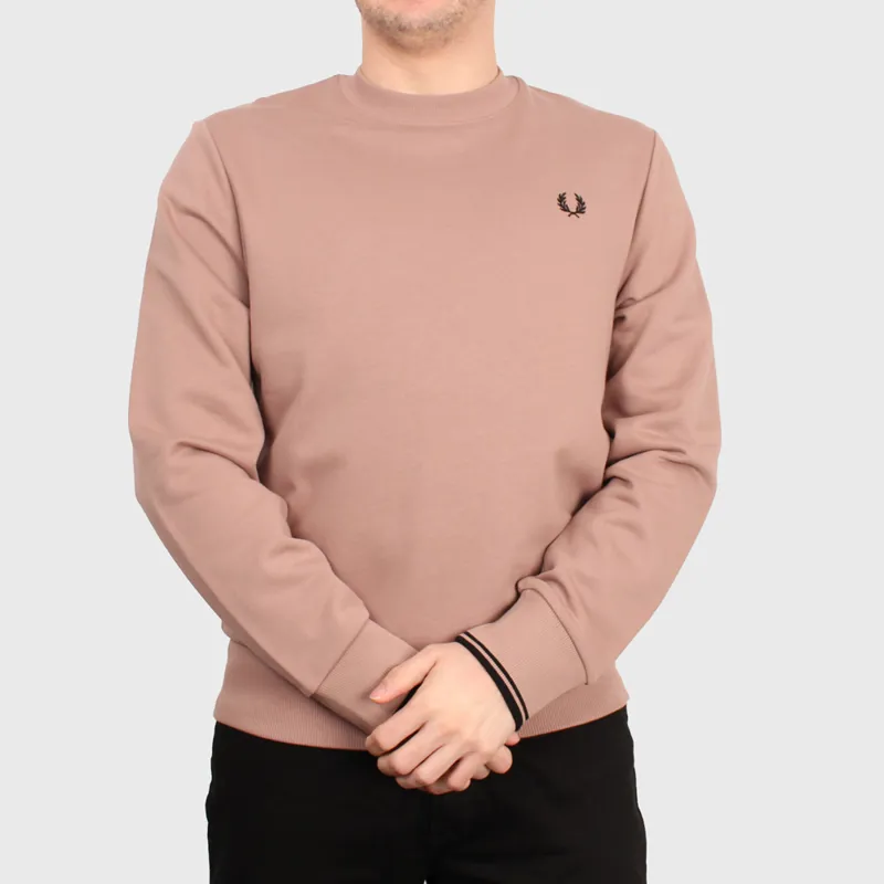 Fred Perry Dark Pink Crew Neck Sweatshirt at Pritchards