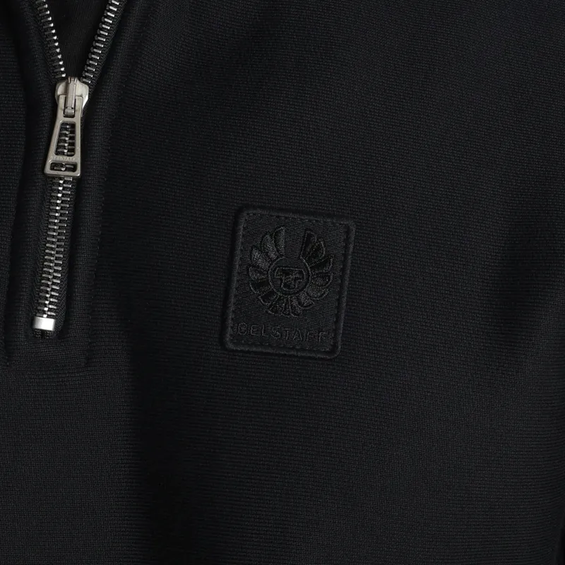 Belstaff Black Hockley Quarter Zip Sweatshirt at Pritchards