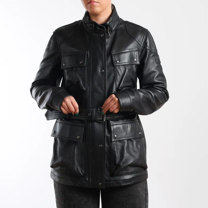 Belstaff Black Trialmaster Panther Womens Leather Jacket