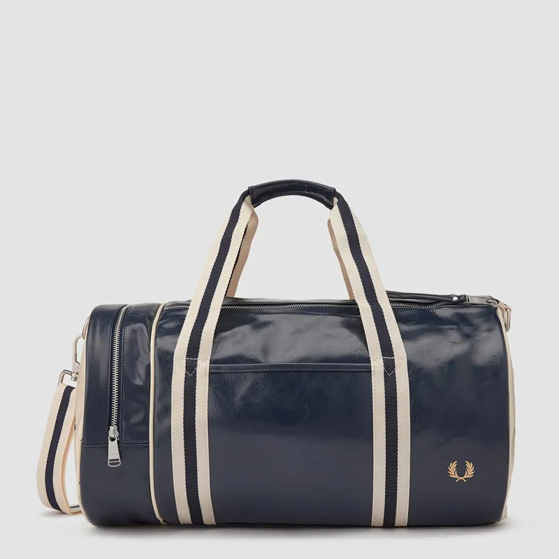 Fred Perry Navy Classic Barrel Bag at Pritchards