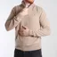 Gant Dark Sand Melange Superfine Lambswool Half Zip Jumper