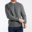 Hackett Granite Grey Lightweight Cable Crew Neck Jumper