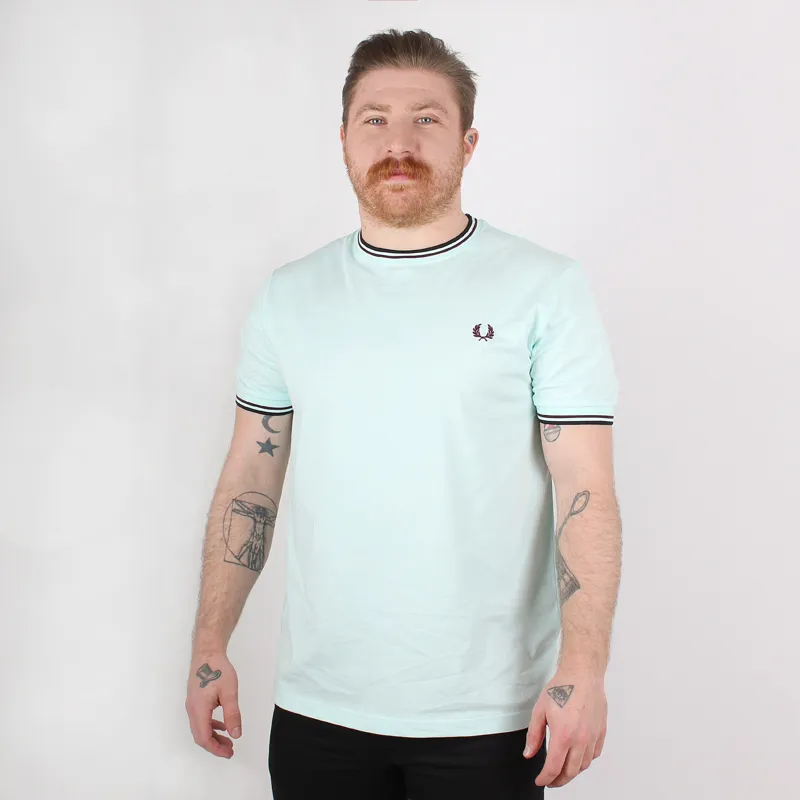 Fred Perry Brighton Blue Twin Tipped T-Shirt at Pritchards