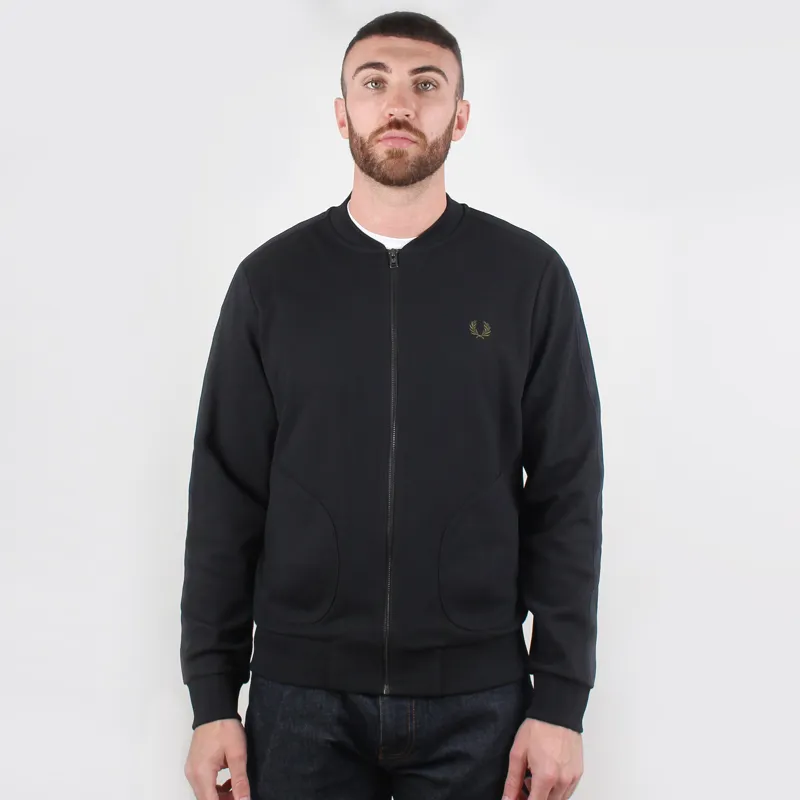 Fred Perry Black Knitted Taped Track Jacket at Pritchards