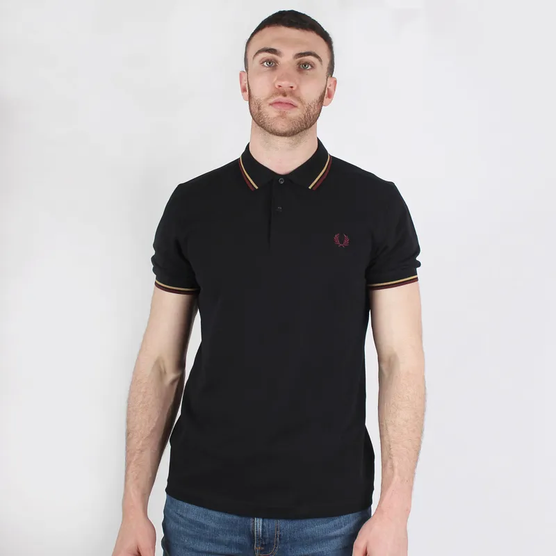 Fred Perry Black M3600 Polo Shirt at Pritchards