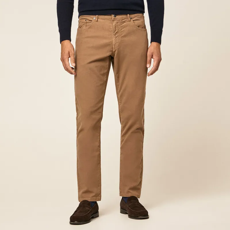 Hackett Desert Taupe Moleskin 5 Pocket Trousers at Pritchards