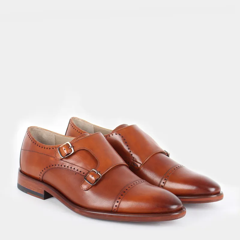 Oliver Sweeney Tan Ackergill Monk Strap Shoes at Pritchards