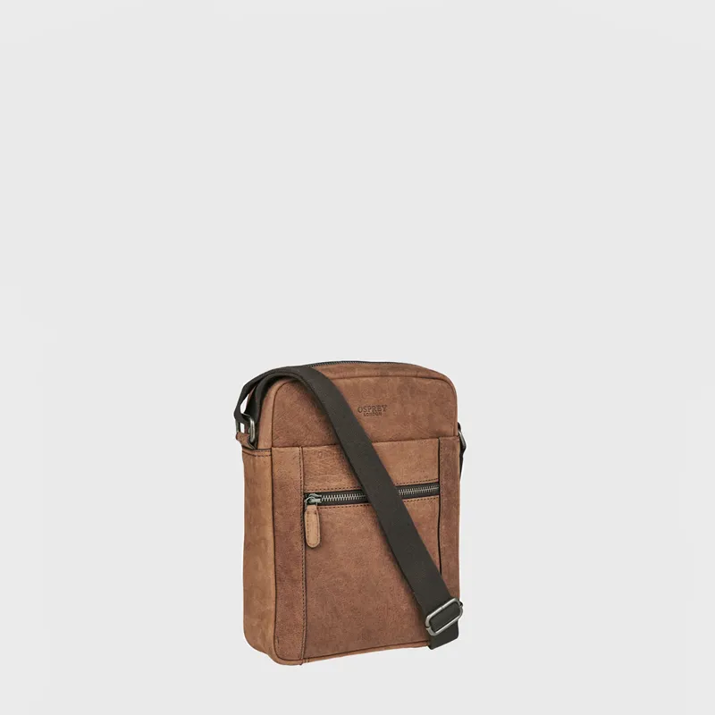 Osprey London Chocolate Small Russell Messenger at Pritchards