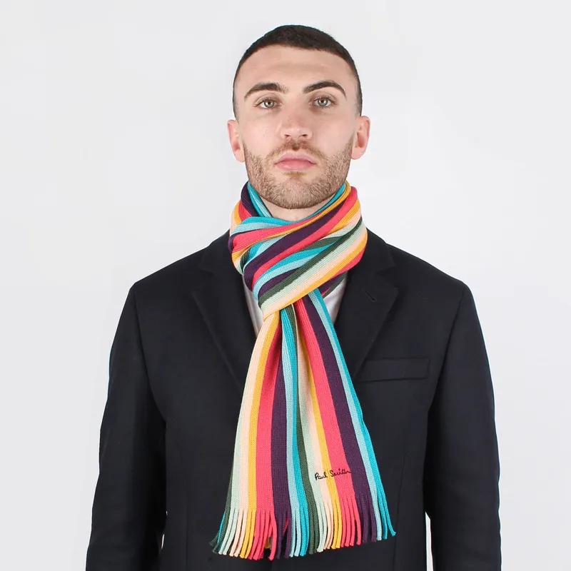 Paul Smith Multi Stripe Artist Knitted Scarf at Pritchards Paul Smith Multi Stripe Artist Knitted Scarf at Pritchards