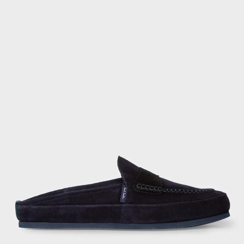 Buy Paul Smith Striped Leather-trimmed Suede Slippers Uk 6 - Brown At 60%  Off | Editorialist