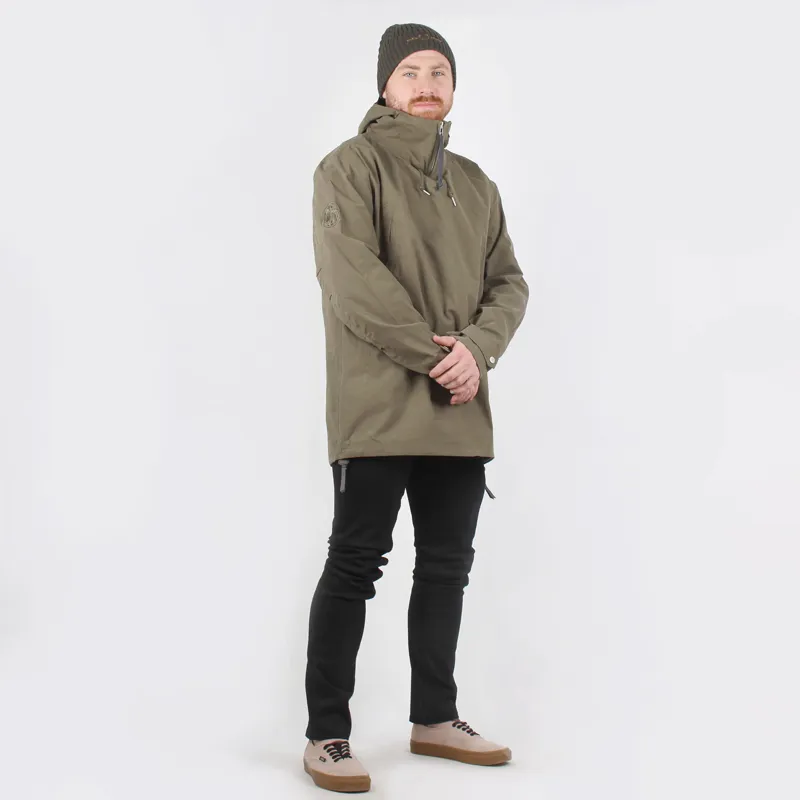 Pretty Green Khaki Pesca Forrest Overhead Jacket at Pritchards