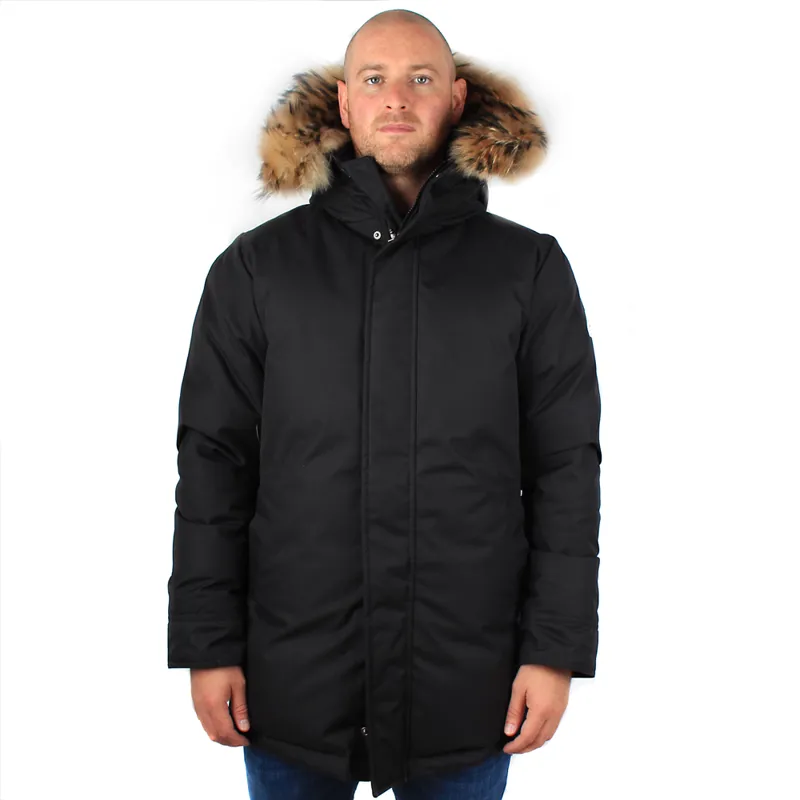 Pyrenex Black Annecy Fur Parka Jacket at Pritchards